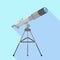 Telescope flat icon . Vector design.