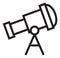 Telescope icon. Astronomy symbol. Space discovery device