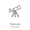 telescope icon vector from bioengineering collection. Thin line telescope outline icon vector illustration. Linear symbol for use