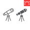 Telescope line and glyph icon, school and education, telescope sign vector graphics, editable stroke linear icon, eps 10