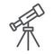 Telescope line icon, space and astronomy, magnify sign, vector graphics, a linear pattern on a white background.