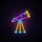 Telescope neon sign.