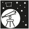 telescope night sky icon. Planet earth. Icon vector. Moon vector. Star icon. Vector illustration. Stock image.