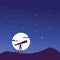 telescope night sky vector illustration design