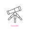 Telescope outline icon. Vector illustration. Optical instrument for observatory. Symbols of astronomy research and education