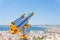 Telescope overlooking beautiful Marseille scenery