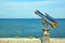 Telescope pointed at the ocean