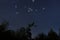 Telescope and real Night sky. Taurus in real night sky,