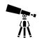 Telescope - scope icon, vector illustration, black sign on isolated background