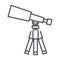 Telescope,scope vector line icon, sign, illustration on background, editable strokes