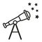 Telescope stars icon. Space background. Vector illustration. Stock image.