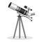 Telescope to observe the stars realistic vector illustration. Optical instrument