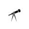 Telescope on tripod. Science, searching, looking symbol