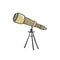 Telescope tripod vector spyglass illustration yellow color texture telescope tripod drawing school education geography element sha