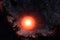 telescope view of an exoplanet orbiting binary star system