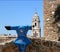 Telescope viewer overlooking the Cathedral of Malaga-- is a Renaissance church in the city of Malaga, Andalusia, southern Spain.