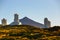 Telescopes of the Astronomical Observatory Izana with Volcano El Teide