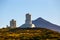 Telescopes of the Astronomical Observatory Izana with Volcano El Teide