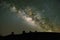 Telescopes in Hawaii under the Milky Way at night