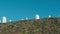 Telescopes of the space observatory on the hill of a high mountain volcano. Tenerife, Canary Islands