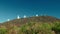 Telescopes of the space observatory on the hill of a high mountain volcano. Tenerife, Canary Islands. The concept of