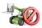 Telescopic handlers with prohibition sign. 3D rendering