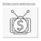 Television advertising line icon