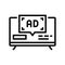 television advertising line icon vector illustration