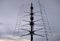 television antenna on a background of gray sky closeup photo
