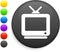 Television icon on round internet button