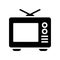 Television icon in solid style about multimedia for any projects