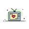 Television, Love, Valentine, Movie  Business Flat Line Filled Icon Vector Banner Template