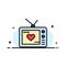 Television, Love, Valentine, Movie Business Logo Template. Flat Color