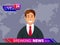 Television news. Breaking reporter tv and broadcast headline news anchor vector graphic template