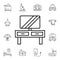 Television, room, hotel flat vector icon in hotel service pack