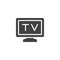 Television screen vector icon