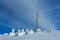 Television Transmitter Praded under Snow Cover in Jesenik, Czech Republic