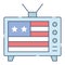 Television with USA flag on screen, United state independence day related icon