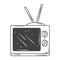 television vintage device classic, sketch style design vector