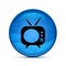 Telivision icon on classy splash blue round button illustration