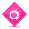 Telivision icon isolated on special pink diamond button illustration