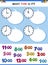 Telling time clock face cartoon game