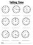 Telling time worksheet for pre school kids. game for child. write time on the clock