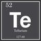 Tellurium chemical element, dark square symbol
