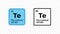 Tellurium, chemical element of the periodic table vector