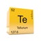 Tellurium chemical element symbol from periodic table