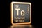 Tellurium Te chemical element. 3D rendering