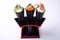 Temaki Sushi, Avocado Spicy Salmon and Soft Shell Crab isolated