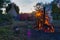 Temazcal, preparation for ritual,Traditional native sweat lodge with hot stones