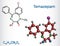 Temazepam drug molecule. It is benzodiazepine, used to treat panic disorders, severe anxiety, insomnia.. Structural chemical